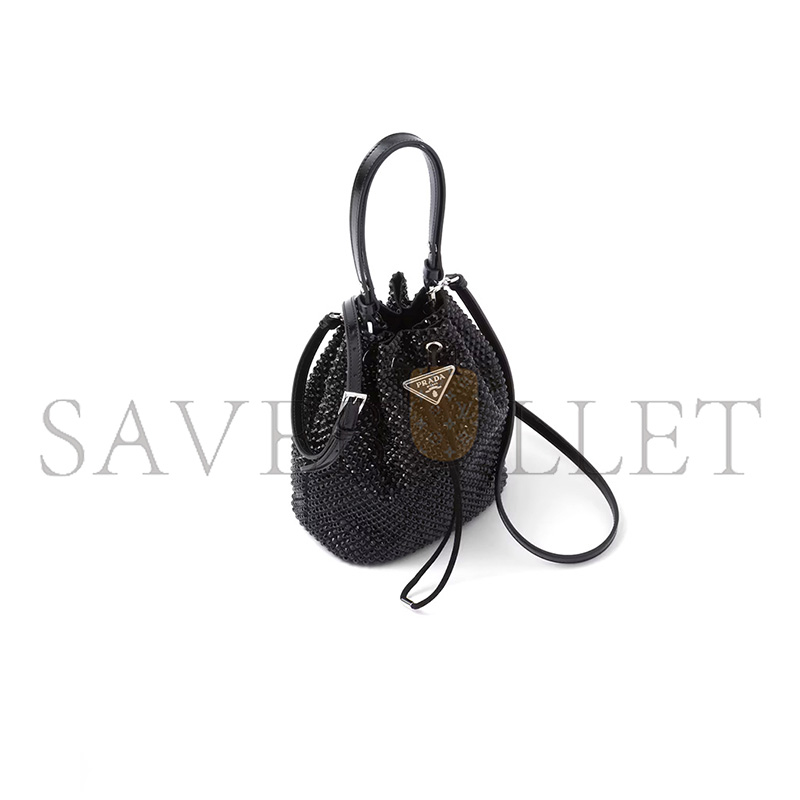 PRADA SATIN MINI-BAG WITH CRYSTALS 1BE067 (19.5*15.5*10cm)